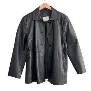 Vintage Sequence Leather Car Coat Style Jacket